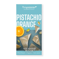 TABLETTE CHOCOLAT BLANC PISTACHES ORANGE (SANS SUCRE) BI 60G